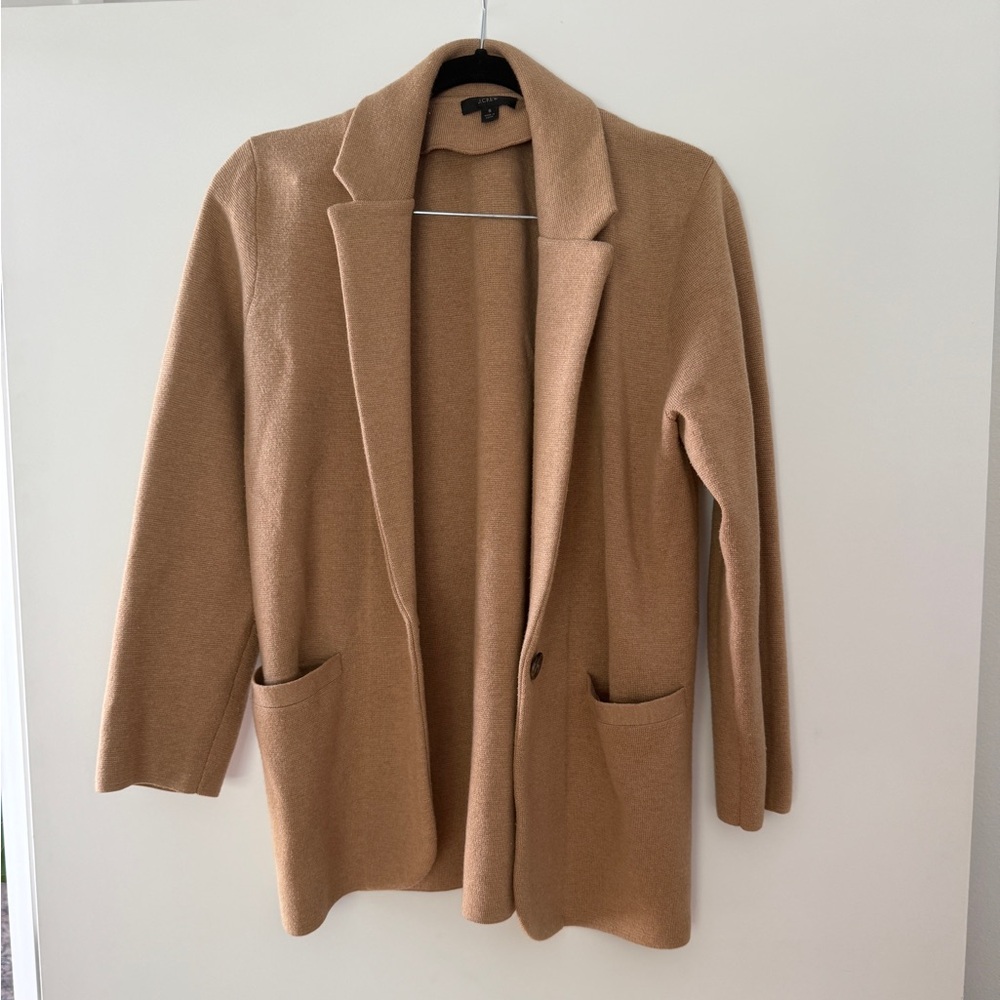 JCrew shawl collar sweater blazer - Camel